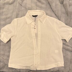 Zara Cream Short Sleeve Shirt